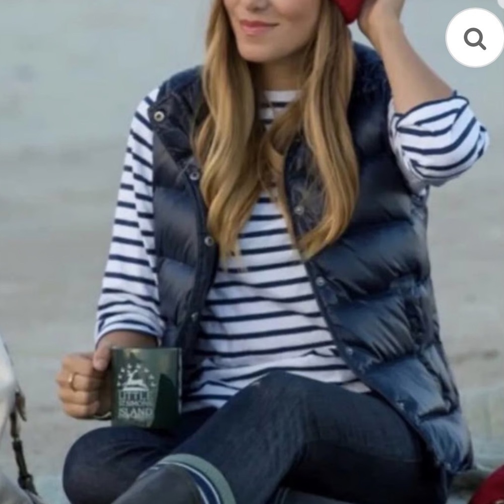 J. Crew Shiny Puffer Down Vest Alhambra black XS